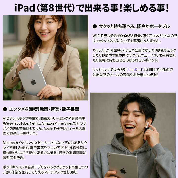 楽天市場】【SIMロック解除済】Apple iPad8 第8世代 MYMH2J/A au Wi-Fi 