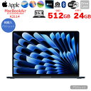 【中古】Apple MacBook Air 15.3inch MC9L4J/A A3114 2024 選べるOS TouchID [Apple M3 8コア メモリ24GB SSD512G 無線 BT カメラ 15.3型 Midnight 純箱] ：アウトレット