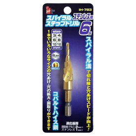 スパイラルステップドリルステン6段 3~12mm IH-783 先端工具 インパクトドライバーパーツ iHelp アイヘルプ