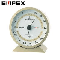 エンペックス EMPEX 温度計 湿度計 気象計 温湿度計 EX-2718 スーパーEX高品質温湿度計 置き掛け兼用 壁掛け 置き型 卓上用 高精度 日本製 4961386271803