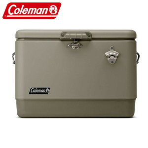 コールマン Coleman クーラーバッグ クーラーボックス 51L アウトドアクーラー 大容量 保冷 長時間 セイジグリーン おしゃれ 人気 54QT スチールベルトRクーラー セージ キャンプ バーべキュー