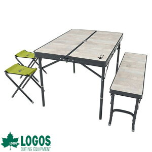 ロゴス logos テーブルセット ベンチ 折りたたみ 軽量 4人用 コンパクト キャンプ アウトドア レジャー ファミリーキャンプ 高さ調節 持ち運び ROSY ファミリーベンチテーブルセット 73189057 49813