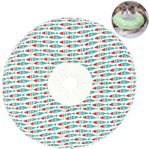 Umora 猫 犬 エリザベスカラー 傷口保護 傷舐め防止 引っ掻き防止 術後服着替え 柔らかい(魚 M)