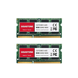 【メモリ DDR3】Gigastone ノートPC用メモリ DDR3 8GBx2枚 (16GB) DDR3-1600MHz PC3-12800 CL11 1.35V SODIMM 204 Pin Unbuffered No