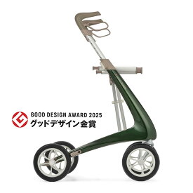 byACRE（バイエーカー）カーボン・ウルトラライト 世界最軽量 4.8kg ! 歩行器 デンマーク発 北欧デザインのおしゃれな四輪手押し車 座れる 折りたたみ式 室内屋外兼用 高齢者 介護用品 ＜ブリティッシュグリーン＞ グッドデザイン賞受賞