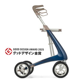 byACRE（バイエーカー）カーボン・ウルトラライト 世界最軽量 4.8kg ! 歩行器 デンマーク発 北欧デザインのおしゃれな四輪手押し車 座れる 折りたたみ式 室内屋外兼用 高齢者 介護用品 ＜ロイヤルブルー＞ グッドデザイン賞受賞