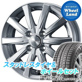 【5日(水)クーポンあり!!】【タイヤ交換対象】ダイハツ ミラ イース LA350S WEDS ジョーカー スピリッツ シルバー ブリヂストン ブリザック VRX2 155/70R13 13インチ スタッドレスタイヤ&ホイールセット 4本1台分