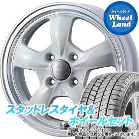 【10日(月)SS&クーポン!!】【タイヤ交換対象】ニッサン デイズ B40系 WEDS グラフト 5S ホワイト／リムポリッシュ ブリヂストン ブリザック VRX3 155/65R14 14インチ スタッドレスタイヤ&ホイールセット 4本1台分