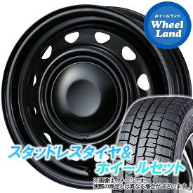 【30日(木)今月最後のクーポン!!】【タイヤ交換対象】ミツビシ デリカミニ 2WD B34A,B35A WEDS スチール ネオキャロ セミマットBK/BKキャップ ダンロップ ウインターマックス WM02 155/65R14 14インチ スタッドレスタイヤ&ホイールセット 4本1台分