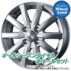 【5日(水)クーポンあり!!】【タイヤ交換対象】ホンダ フリード スパイク GB3～4 WEDS ジョーカー スピリッツ シルバー ヨコハマ ブルーアース 4S AW21 185/65R15 15インチ オールシーズンタイヤ ホイール セット 4本1台分