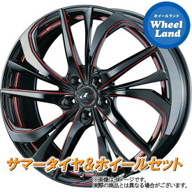 【25日(木)クーポンあります!!】【タイヤ交換対象】トヨタ ヴォクシー 80系 5ナンバー WEDS レオニス TE ブラック/SCマシニングレッド ブリヂストン ポテンザ S007A 215/40R18 18インチ サマータイヤ ホイール セット 4本1台分