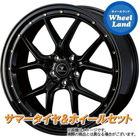 【25日(木)クーポンあります!!】【タイヤ交換対象】ミツビシ アウトランダーPHEV GN系 WEDS ノヴァリス アセットS1 ブラック／ゴールドピアス ヨコハマ ジオランダー CV G058 235/60R18 18インチ サマータイヤ ホイール セット 4本1台分