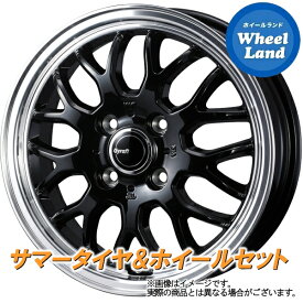 【31日～1日48時間クーポン!!】【タイヤ交換対象】ダイハツ ミラ カスタム L250,260系 WEDS グラフト 9M ブラック/リムポリッシュ ダンロップ ディレッツァ Z3 165/50R15 15インチ サマータイヤ&ホイールセット 4本1台分