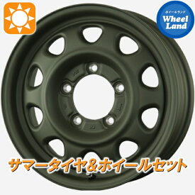 【15日(土)お得なクーポン!!】【タイヤ交換対象】スズキ ジムニーシエラ カスタム トピー ランドフット SWZ オリーブドラブ ダンロップ グラントレック R/T01 215/75R15 15インチ サマータイヤ&ホイールセット 4本1台分