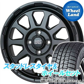 【1日(土)ワンダフル&クーポン!!】【タイヤ交換対象】ホンダ ゼスト JE系 NA車 4WD ホットスタッフ マッドクロス レンジャー マットBK ダンロップ ウインターマックス WM02 165/55R14 14インチ スタッドレスタイヤ&ホイールセット 4本1台分