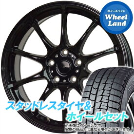 【5日(水)クーポンあり!!】【タイヤ交換対象】トヨタ ラクティス 120系 Sグレード ホットスタッフ Gスピード G-07 メタリックブラック ダンロップ ウインターマックス WM02 185/65R15 15インチ スタッドレスタイヤ&ホイールセット 4本1台分