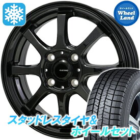 【20日（金）お得なクーポン!!】【タイヤ交換対象】ニッサン ルークス BB系 ホットスタッフ Gスピード G-08 メタリックBK ダンロップ ウインターマックス WM03 165/55R15 15インチ スタッドレスタイヤ&ホイールセット 4本1台分