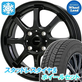 【20日（金）お得なクーポン!!】【タイヤ交換対象】ニッサン ルークス BB系 ホットスタッフ Gスピード G-08 メタリックBK トーヨー オブザーブ GIZ2 165/55R15 15インチ スタッドレスタイヤ&ホイールセット 4本1台分