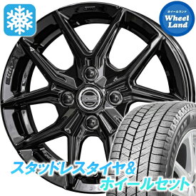 【10日（水）お得なクーポン!!】【タイヤ交換対象】ニッサン ルークス BB系 KYOHO スマック IG-TEC グロスブラック ブリヂストン ブリザック VRX3 165/55R15 15インチ スタッドレスタイヤ&ホイールセット 4本1台分