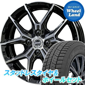 【20日（金）お得なクーポン!!】【タイヤ交換対象】ニッサン ルークス SM21系 KYOHO スマック+EK M1 グロスBK/PO トーヨー オブザーブ GIZ2 165/55R15 15インチ スタッドレスタイヤ&ホイールセット 4本1台分