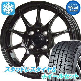 【15日（木）お得なクーポン!!】【タイヤ交換対象】ニッサン ルークス BB系 ホットスタッフ Gスピード G-07 メタリックBK ダンロップ ウインターマックス WM02 165/55R15 15インチ スタッドレスタイヤ&ホイールセット 4本1台分