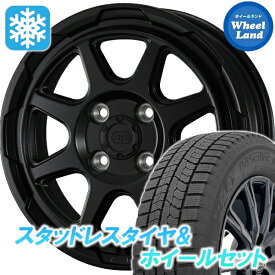 【20日（金）お得なクーポン!!】【タイヤ交換対象】ダイハツ ムーブ キャンバス LA850S・860S ウェッズ ウェッズ スタットベルク セミマットBK トーヨー オブザーブ GIZ2 165/55R15 15インチ スタッドレスタイヤ&ホイールセット 4本1台分