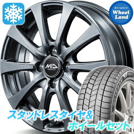 【15日（日）お得なクーポン!!】【タイヤ交換対象】ニッサン ルークス SM21系 MID ユーロスピード G10 メタリックグレー ブリヂストン ブリザック WZ-1 155/65R14 14インチ スタッドレスタイヤ&ホイールセット 4本1台分