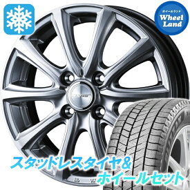 【20日（金）お得なクーポン!!】【タイヤ交換対象】ダイハツ ムーブ キャンバス LA800S・810S ウェッズ ジョーカー スマッシュ Mシルバー ブリヂストン ブリザック VRX3 155/65R14 14インチ スタッドレスタイヤ&ホイールセット 4本1台分