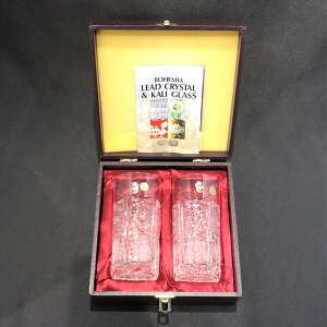 �{�w�~�A ���b�h�i���[�h�j �N���X�^�� �A�}���_�^���u���[ 2�n���h�J�b�gBOHEMIA LEAD CRYSTALAmanda TUMBLER GLASSES SET OF 2HAND CUT