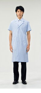 モンブラン 51-604 ドクターコート メンズ 半袖白衣 男子診察衣