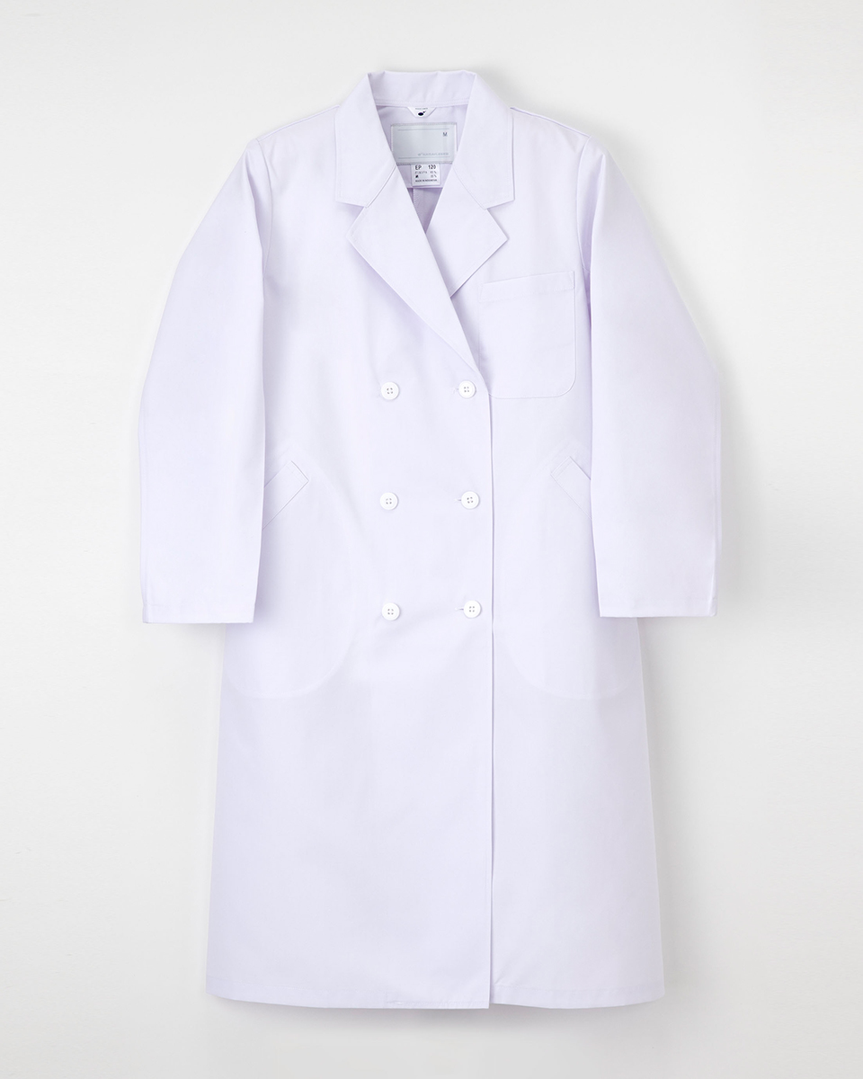 ナガイレーベン EP-120 女性用白衣 レディース ダブル診察衣 ドクターコート 医療
