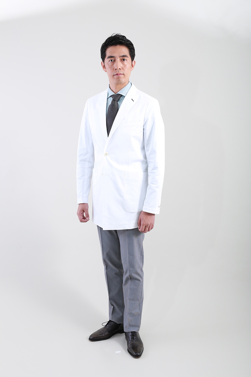 白衣 klug KM-003　ハイクラス　ショートコート　男性用　メンズ　診察衣