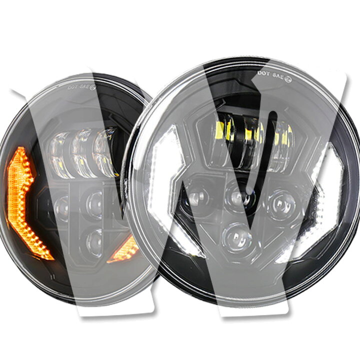 楽天市場】DOT承認 7インチ LED ヘッドライト Hi.Low.DRLタイプ ハイ 