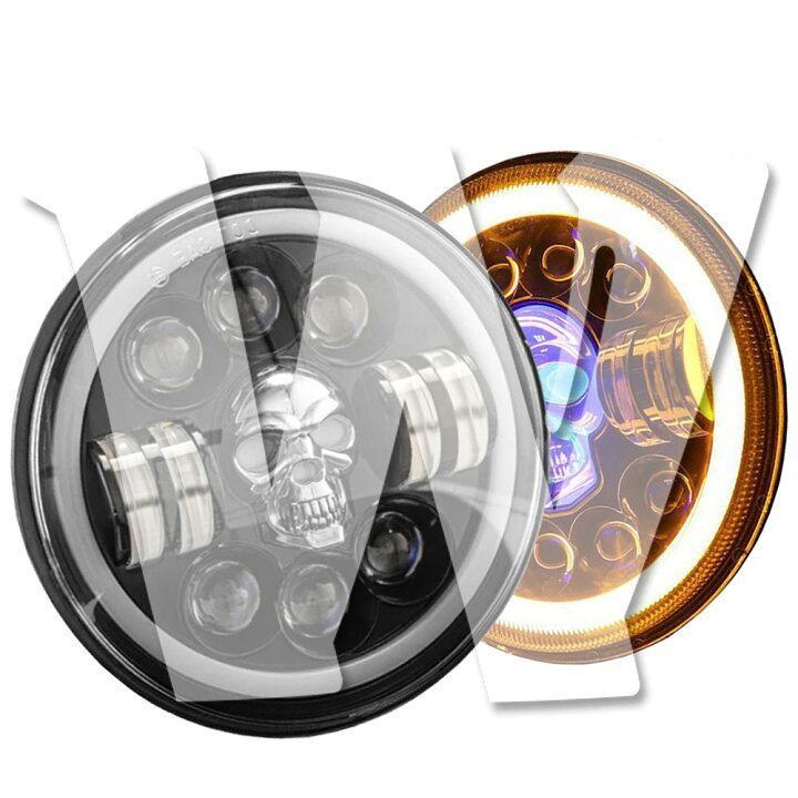 楽天市場】7インチ LED ヘッドライト Hi.Low.DRL.RGBタイプ ハイ/ロー  