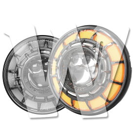 【日本仕様 車検対応】 7インチ LEDヘッドライト Hi/Low/DRL E-Mark/DOT認証 右ハンドル車用 6000K ホワイト/アンバー JK ジープ ラングラー ジムニー ランクル 日産 三菱 オートバイ 汎用