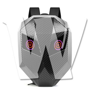 悪魔の眼 自転車 オートバイ バイク プログラム可能なLEDスクリーン LEDバック 拡張可能 ヘルメット収納可能 ノートPC収納 未来的なバック 追突防止 安全保障 個性的 目立つ 通勤用 日本語ア