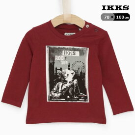 France発【IKKS】子供服 ロンT Tシャツ 長袖 キッズ ベビー おしゃれ かっこいい 男の子 90cm イックス ボーイズ ライオン柄長袖Tシャツ XM10121 2A【藤崎】