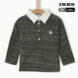 IKKS ボーイズ 白襟トップス キッズ XM11011（グレー） シャツ 長袖 男の子 子供服 80 90 100 cm【本店】