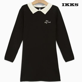 France発【IKKS】子供服 ワンピース ニットワンピース キッズ ジュニア おしゃれ かっこいい 女の子 140cm,160cm イックス 白襟ニットワンピース XM3030 10A/14A【本店】