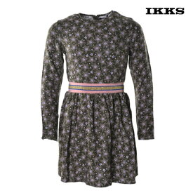 France発【IKKS】子供服 ワンピース キッズ ジュニア おしゃれ かっこいい 女の子 150cm イックス 長袖ワンピース XM30352 星柄／カーキ 12A【本店】