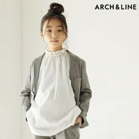 ARCH＆LINE スーツ アーチアンドライン 2WAY FRILL SHIRT SOLID AL212107 M-XL(115-145cm)　子供 シャツ ブラウス キッズ 卒業式 入学式 七五三 法事 フォーマル