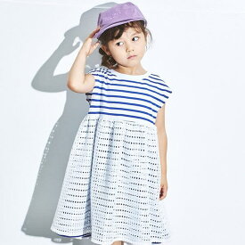 ＜20%OFF＞ 23春夏 maarook マルーク マリンボーダーメッシュワンピース（110-130cm） ワンピース 新作 子供 キッズ ベビー服 女の子 おしゃれ 大人っぽい ブランド【本店】