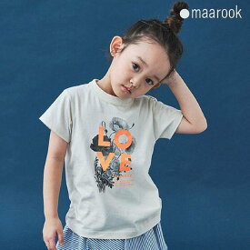 ＜20%OFF＞ 22春夏 maarook マルーク 天竺ロゴフラワーTシャツ（90-130cm）新作 子供 キッズ ベビー服 女の子 おしゃれ 大人っぽい ブランド【本店】