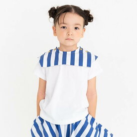 ＜20%OFF＞ 23春夏 maarook マルーク マリンストライプワイドTシャツ（100-130cm）新作 子供 キッズ ベビー服 女の子 おしゃれ 大人っぽい ブランド【本店】