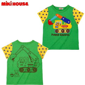 【アウトレット】ミキハウス mikihouse Tシャツ 半袖 プッチー 働く車 子供 ベビー キッズ セール 80 90 100 110 120cm 2024春夏入荷【藤崎】