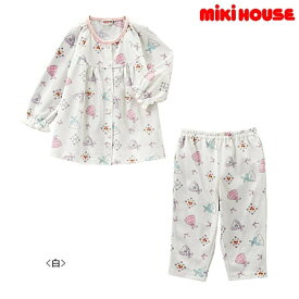 【10倍】お買物マラソン5/27迄 【セール 50%OFF】ミキハウス mikihouse リーナちゃん 長袖パジャマ（80cm） パジャマ 長袖 前開き 女の子 ベビー服 子供 【正規販売店】【藤崎】