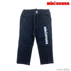 10/25【最大P5倍+500円OFFクーポン】【アウトレット】ミキハウス パンツ MIKI HOUSE ロゴ入りストレッチデニムパンツ 100,110,120cm ズボン ベビー キッズ 男の子 女の子 ベビー服 子供服 正規品