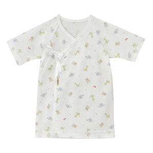 ミキハウス ホットビスケッツ 新生児 MIKI HOUSE 総柄フライス短肌着 50,60cm ベビー 肌着 ロンパース 綿100% 出産準備 出産祝い プレゼント ベビー服 子供服 正規品