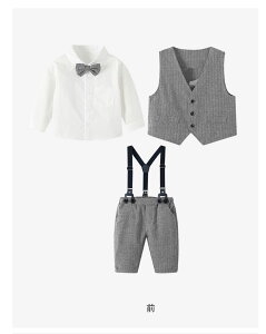 子供スーツ 男の子 スーツ 子供 キッズ フォーマル 正装 イベント服 ベスト セット フォーマルスーツ 男の子 ベビー服 子供服 フォーマル 重ね着風 お買い得3点セット 綿 ベスト 入学式 結婚
