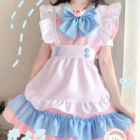 メイド 服 コスプレ 5セット 衣装 仮装 女装 フリル ロリータ かわいい カチューシャ 付き 豪華セット レディース コスチューム カフェ イベント ハロウィン メイド 定番 フルセット こすぷれ コス 男ウケ セクシー 大きいサイズ バレンタインデー コスプレ メイド服 可愛い